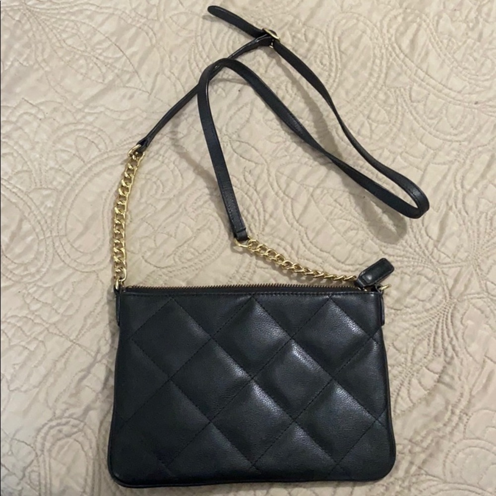 Talbots Black Leather Clutch